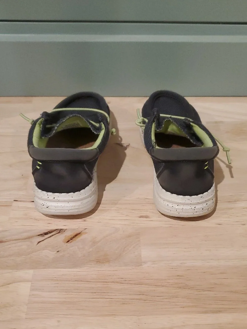 Boys Casual Slip-On Shoes in Gray with Lime Accents 13c